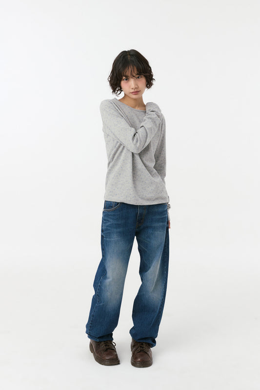 [9/8予約配送] FLORAL PATTERN LONG SLEEVE, GRAY