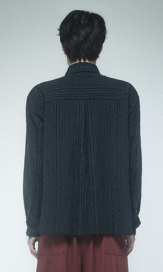 Reculer Cut-off cotton linen shirt(ブラック) 商品画像1/6