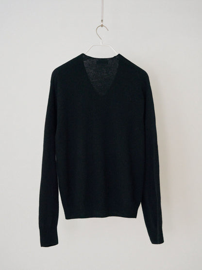 Cashmere Blend V-neck Pullover - Black 11