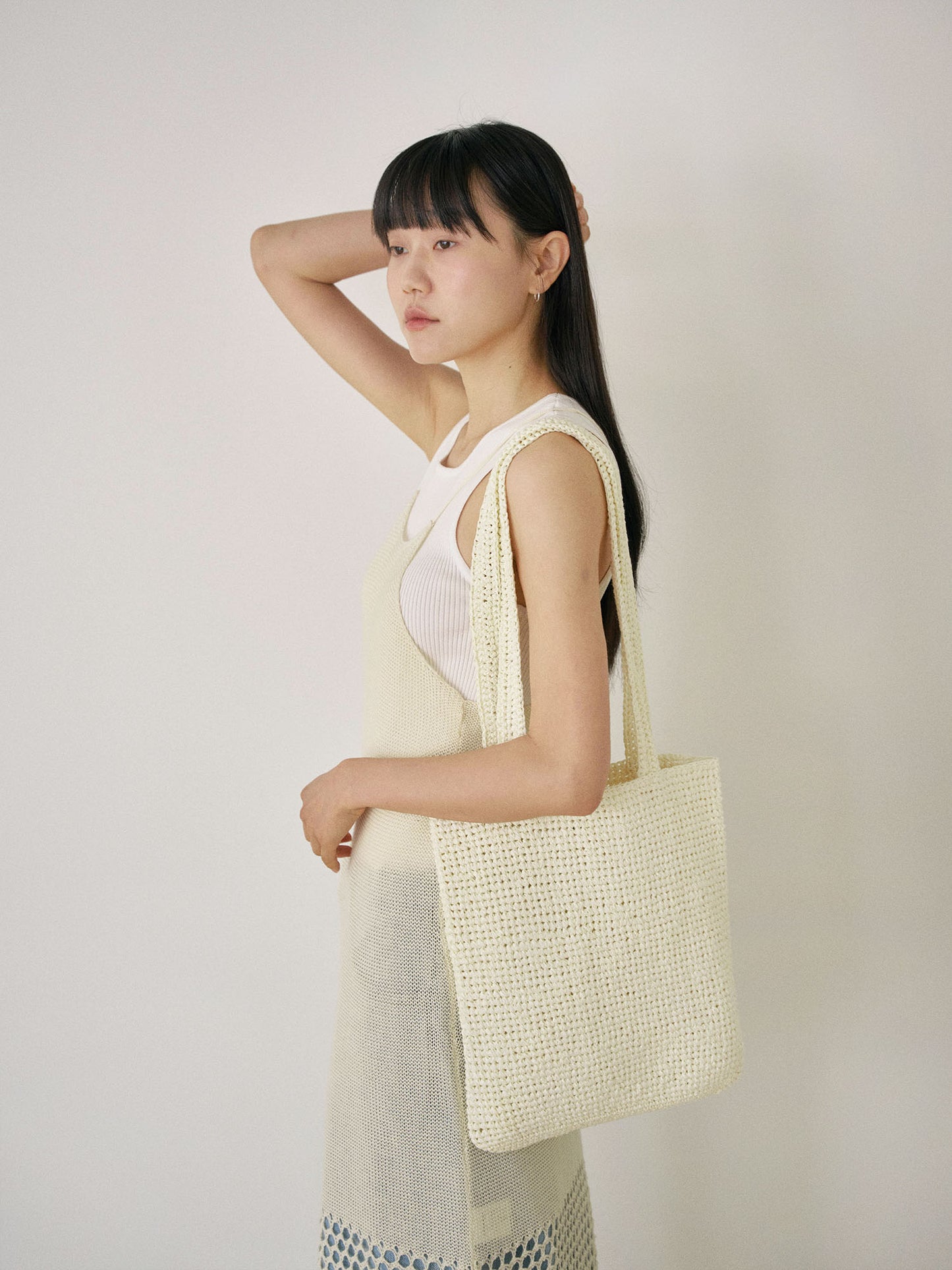 Handmade Paper Knit Bag - Ecru