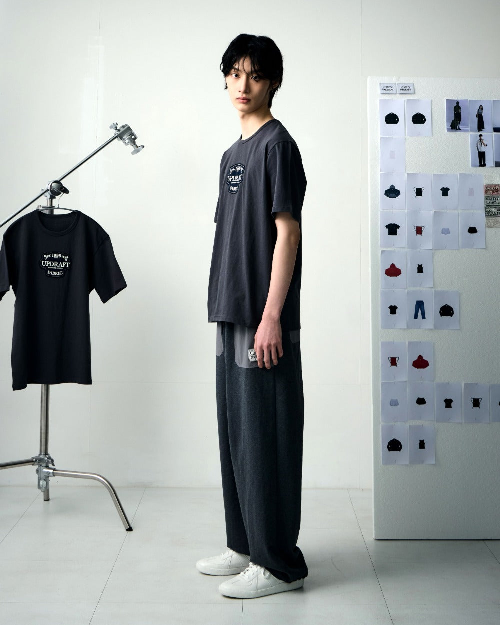 PATCH POCKET COTTON MAN SWEAT PANTS -GRAY