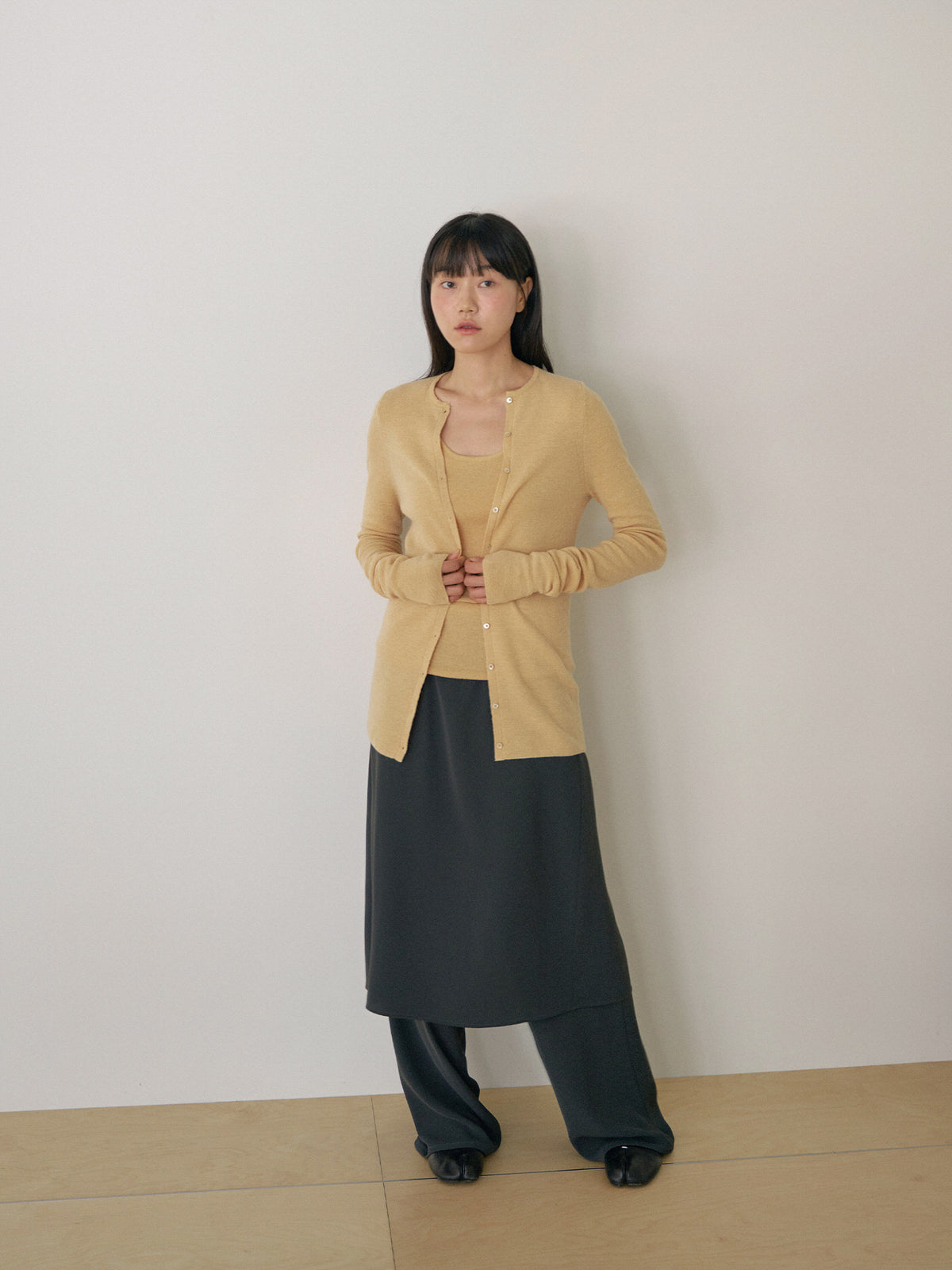 Alpaca Button Cardigan - Beige 6