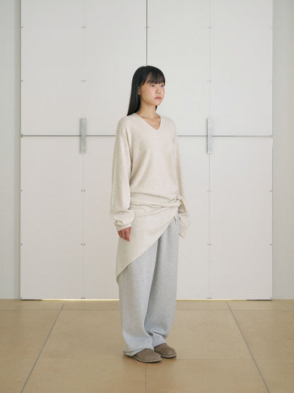 MARAN Cashmere Blend V-neck Pullover - Oatmeal 商品画像21/21