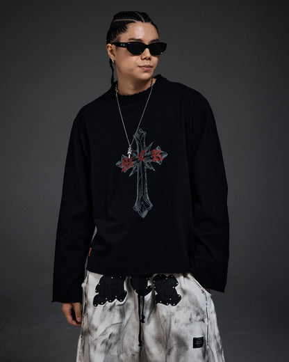 Scarred cross LS(black)