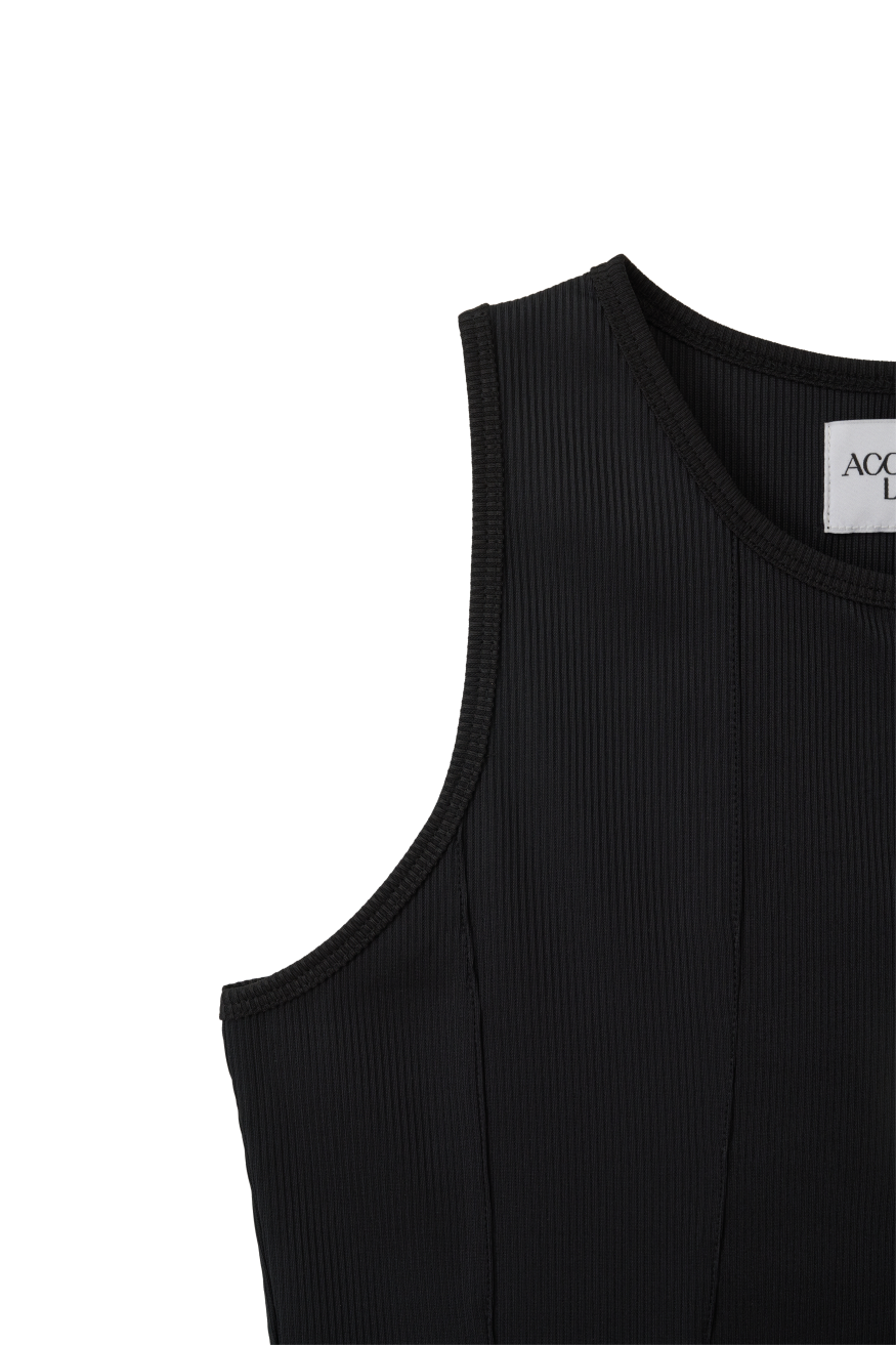 Zip-Up Tank Top - Sky Blue, Black