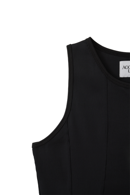 Zip-Up Tank Top - Sky Blue, Black