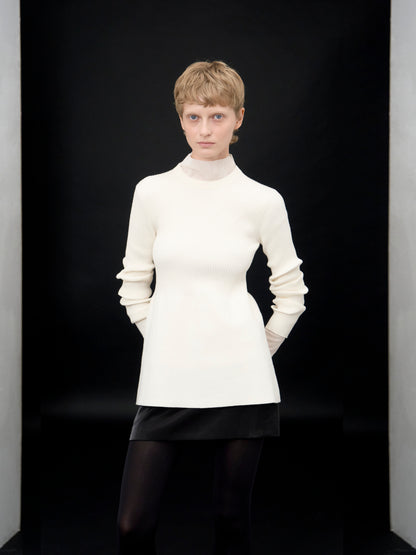 【ARIK. アリク AW】Ara panel flare knit top Cream