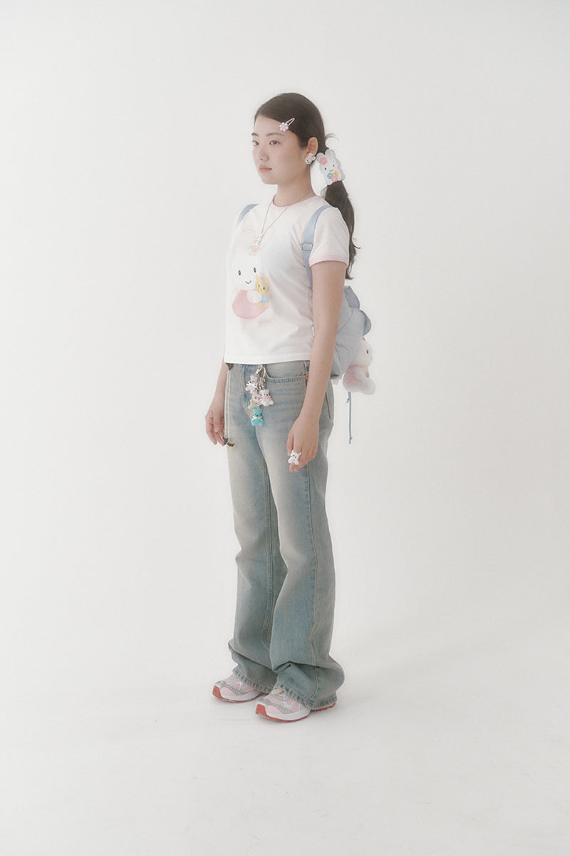 [X YOUNGART] KIDDY Hugs JINI Dot Ringer T-shirt