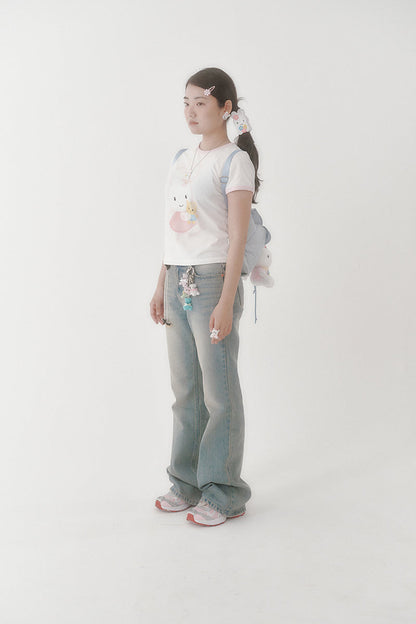 [X YOUNGART] KIDDY Hugs JINI Dot Ringer T-shirt