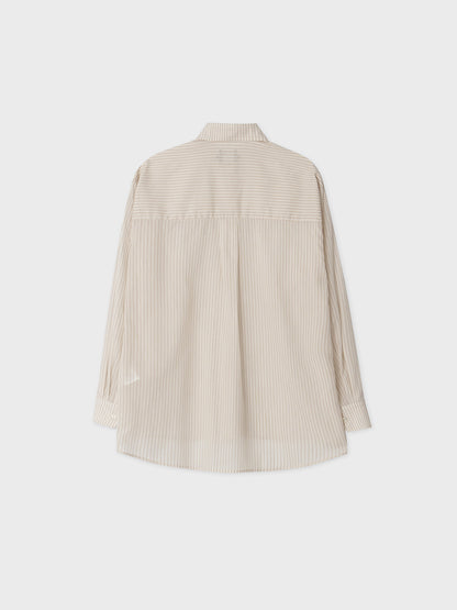 [ARIK.] [24SS] ALMACH oversized shirt Beige Stripe