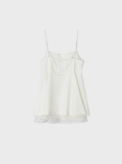 [ARIK.] [24SS] PISCES Layered panel sleeveless dress top Ivory