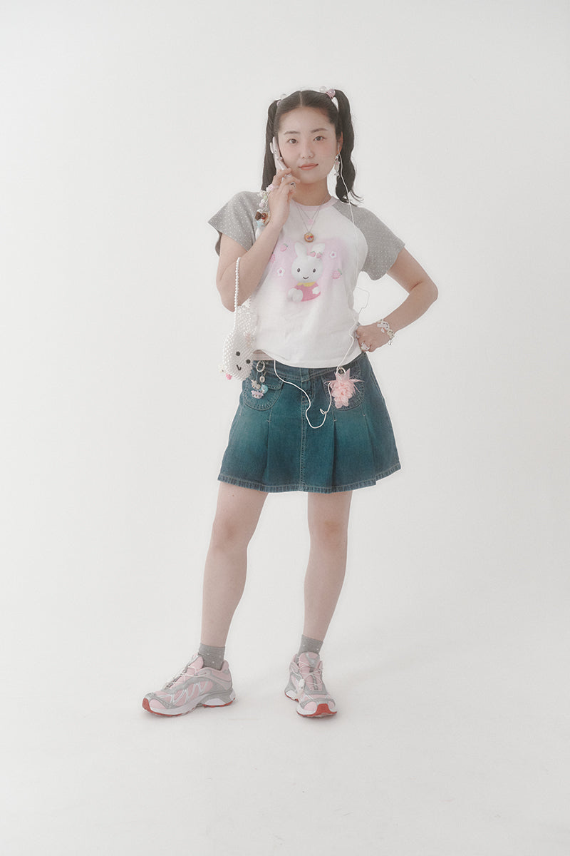 [X YOUNGART] Strawberry Seed Dot KIDDY Raglan T-Shirt