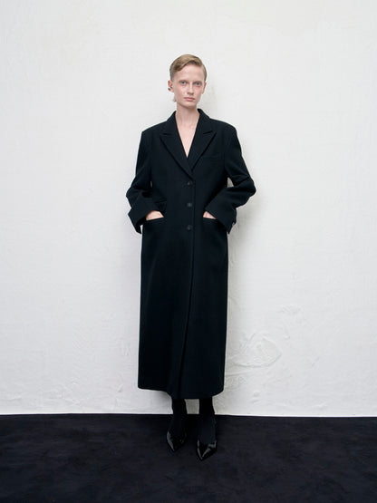 [ARIK. Arik AW] [REORDER] Libra tailored single breasted wool coat Black
