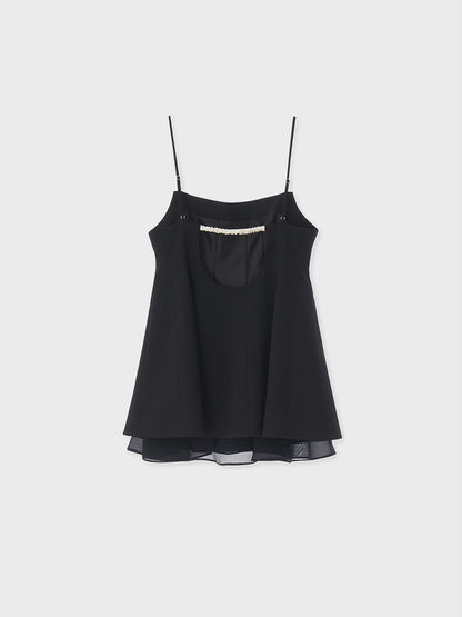 [ARIK.] [24SS] PISCES Layered panel sleeveless dress top Black