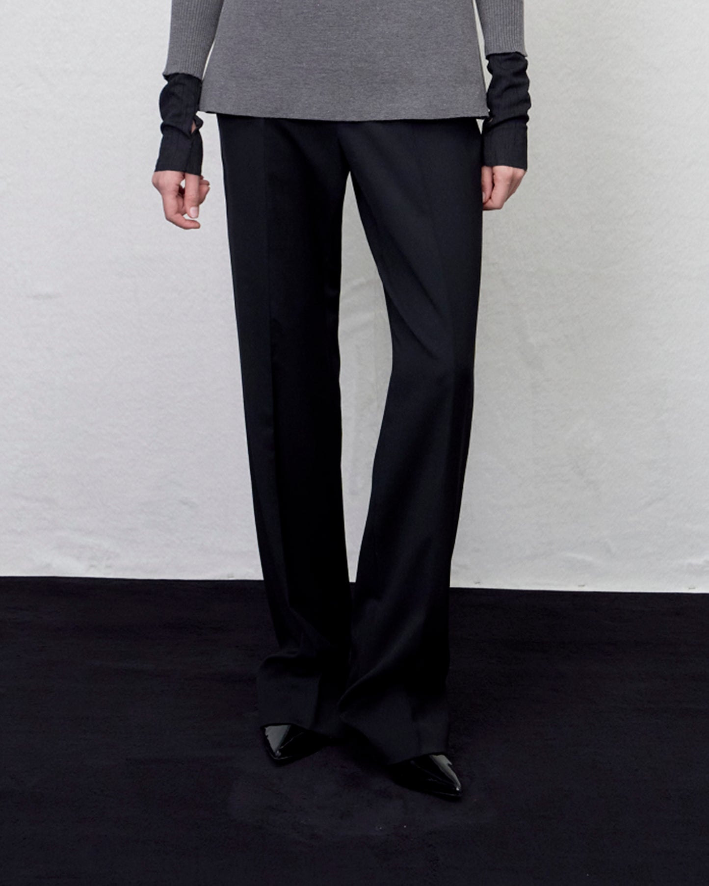 【ARIK. アリク AW】Rigil panel straight pants Black