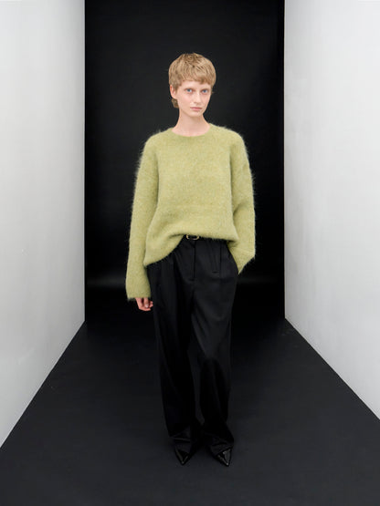[ARIK. Arik AW] Shaula boxy alpaca knit jumper Moss Green
