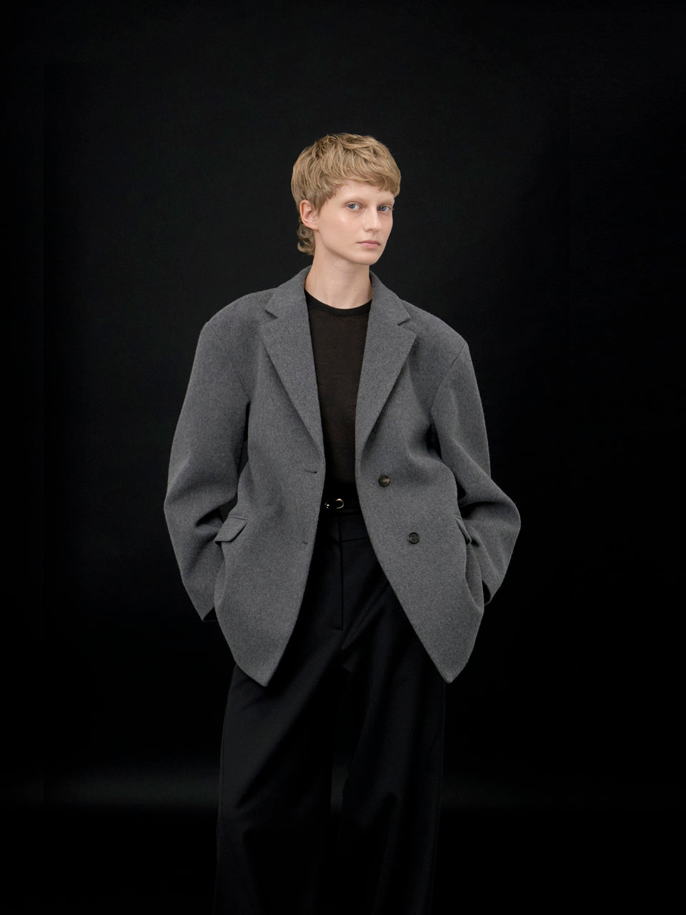 【ARIK. アリク AW】Sagit wool volume jacket Melange grey