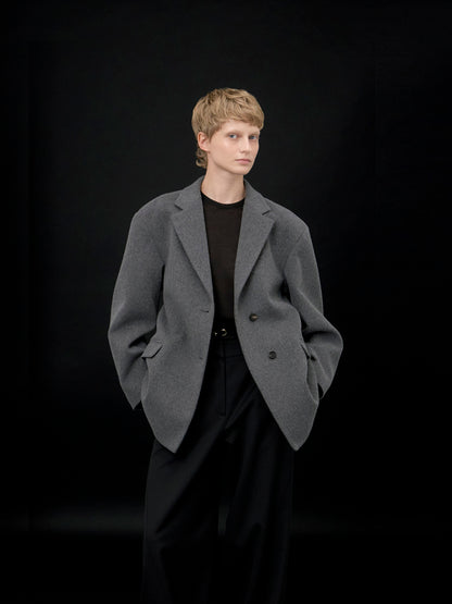 【ARIK. アリク AW】Sagit wool volume jacket Melange grey