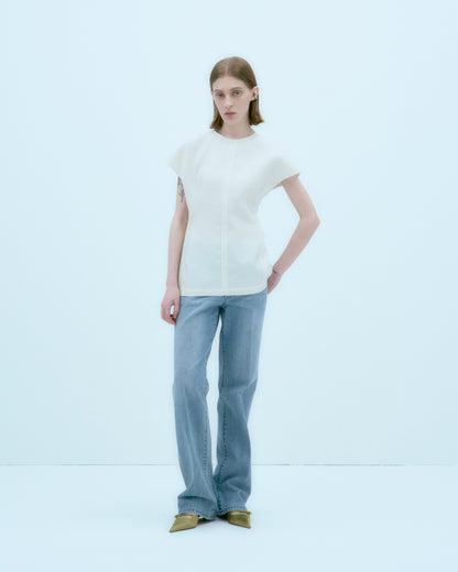 [ARIK.] [25SS] AIN silk blouse top Ivory