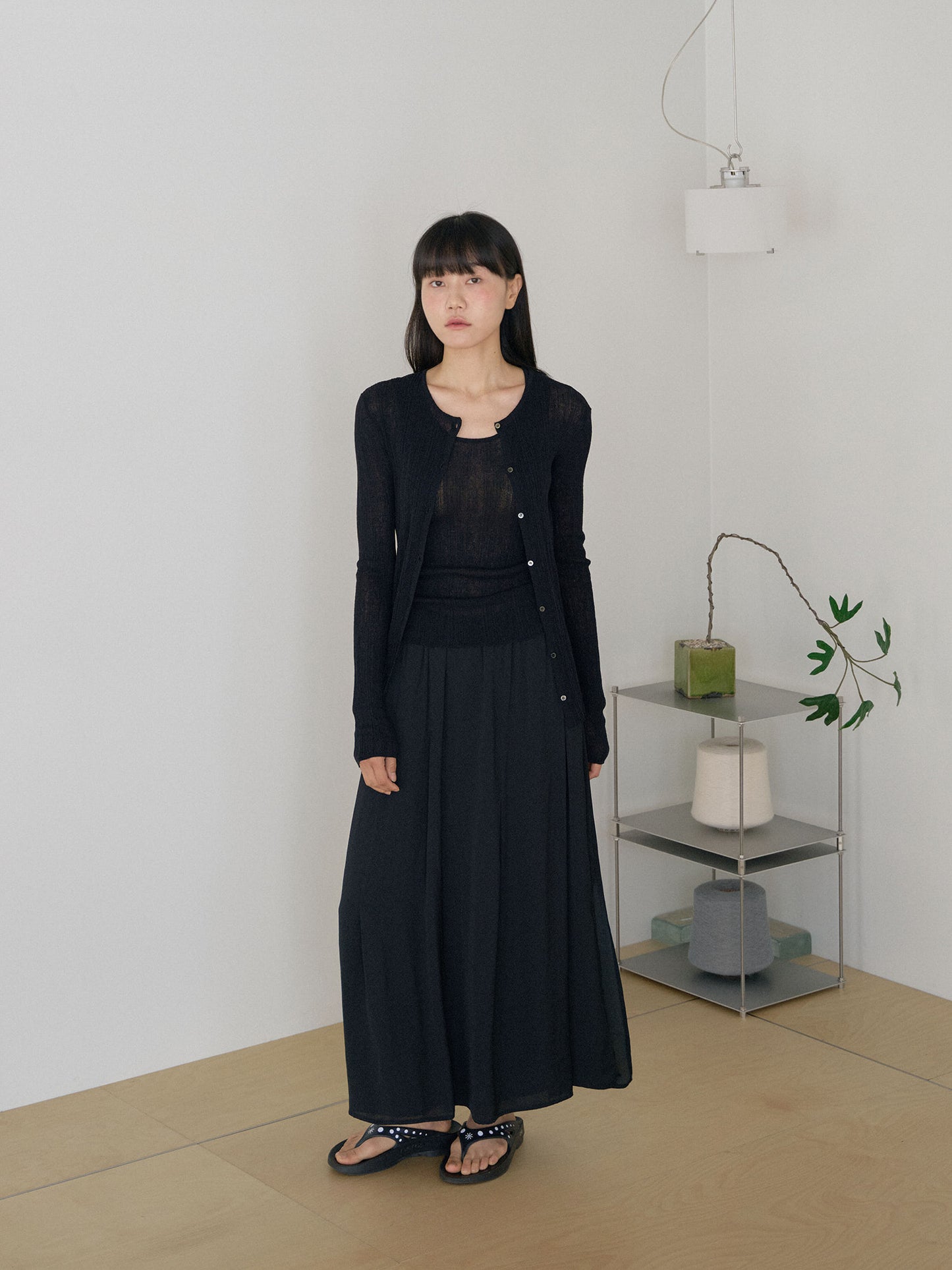 Multi Rib Cardigan - Black