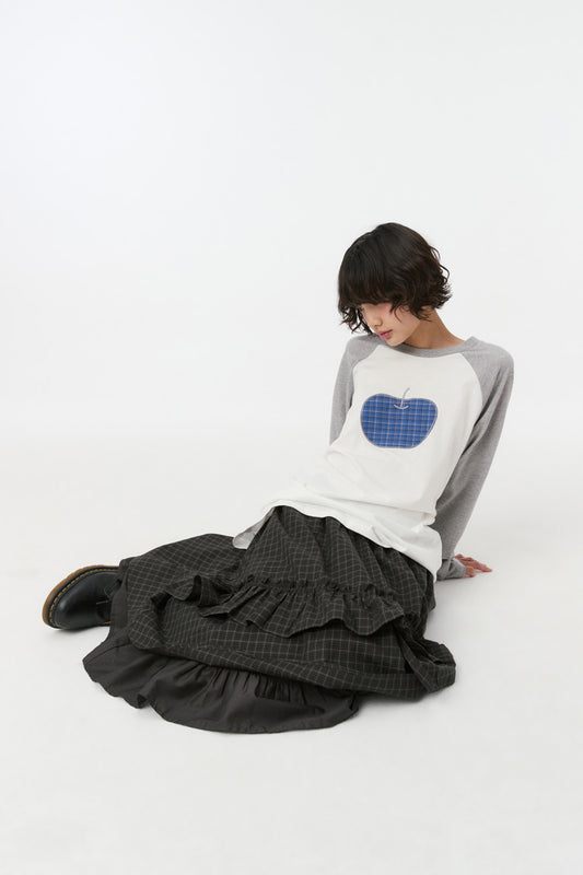 [9/18 予約配送] APPLE RAGLAN OVER FIT LONG SLEEVE, WHITE