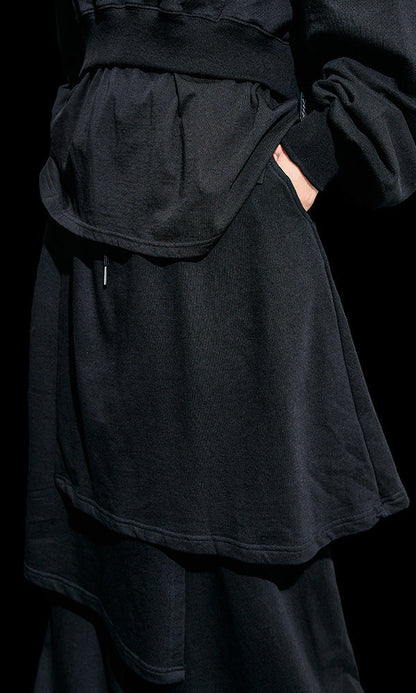 [Reculer] Sweat skirt pants Black