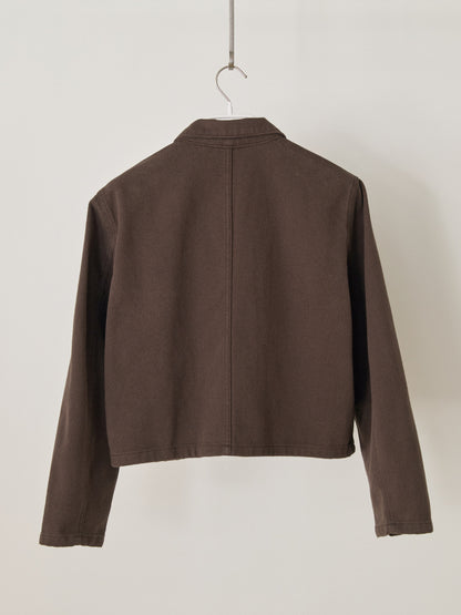 MARAN Cotton Twill Crop Jacket - Brown 商品画像19/19