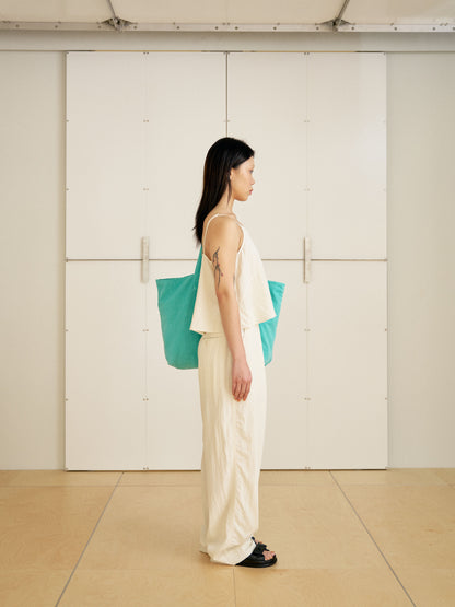 Pigment Lettering Shoulder Bag - Green