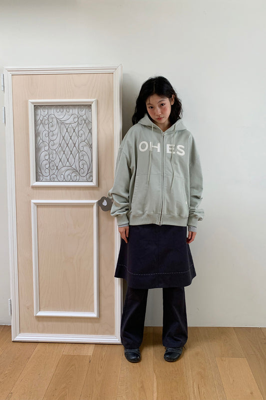 [9/22予約配送] LOGO PATCH HOODED ZIP-UP, SAGE MINT