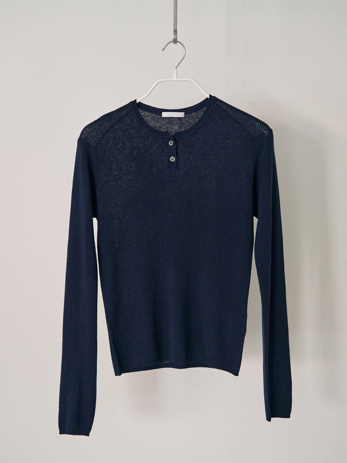MARAN Henley Neck Pullover - Navy 商品画像16/19