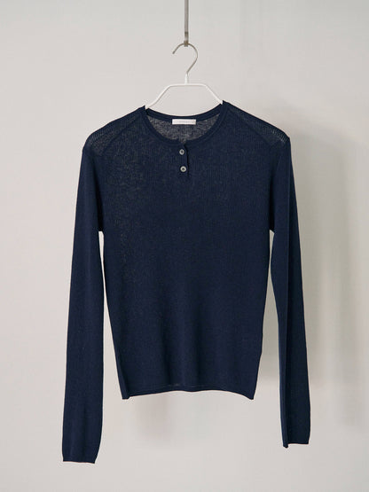 MARAN Henley Neck Pullover - Navy 商品画像16/19