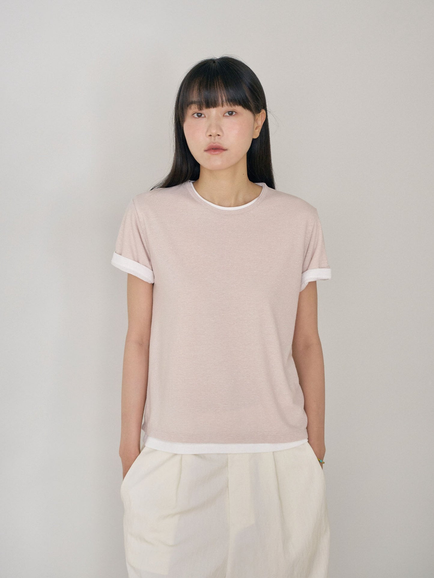 Linen Basic Short Sleeve - Beige