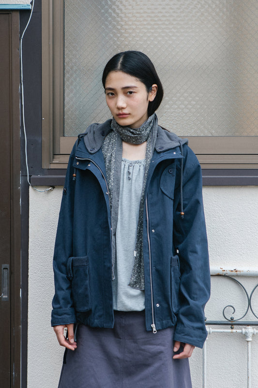 [9/24予約配送] STRING BOAT NECK JERSEY BLOUSE, WHITE