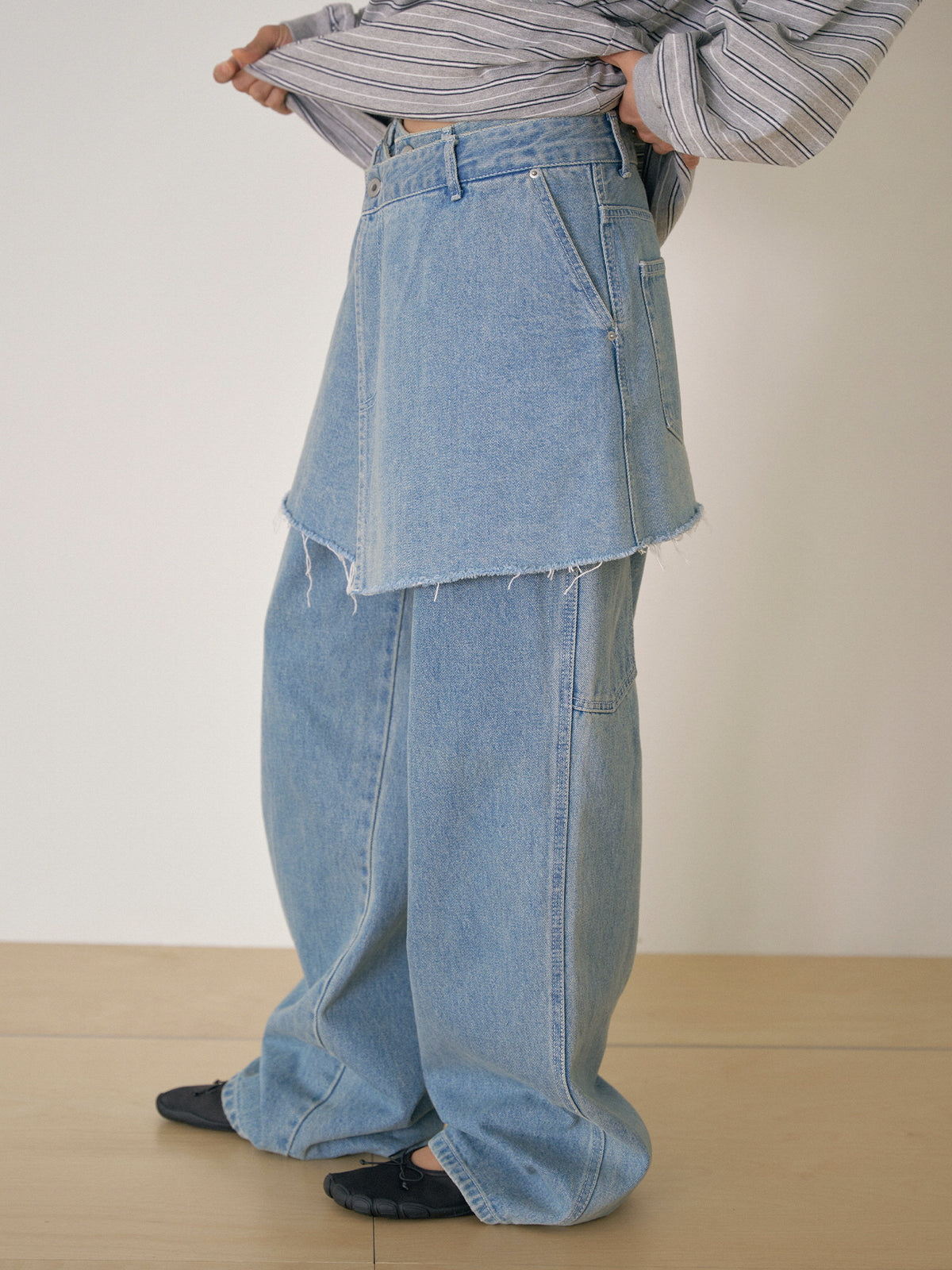 Indigo Denim Wrap Skirt - Indigo 7