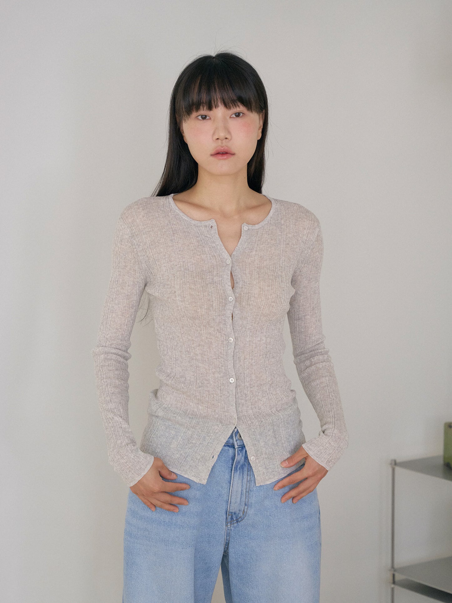 Multi Rib Cardigan - Gray