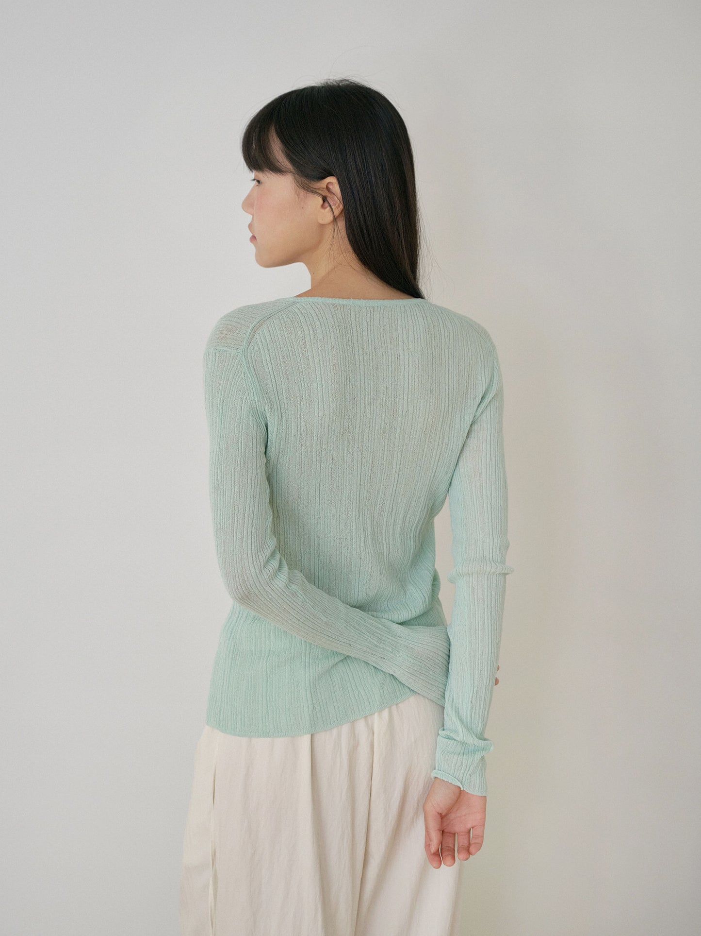 Multi Rib Cardigan - Mint