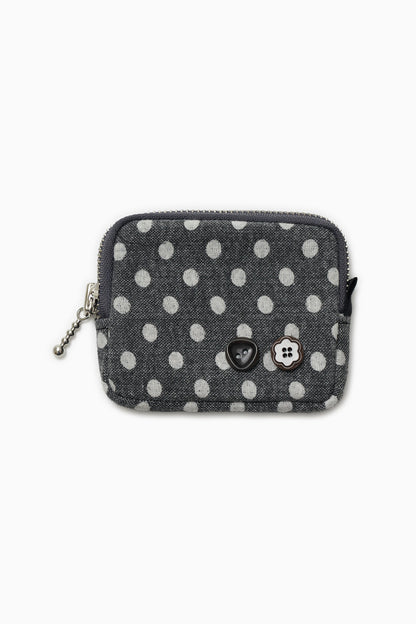 BUTTON POINT COIN WALLET, CHARCOAL DOT