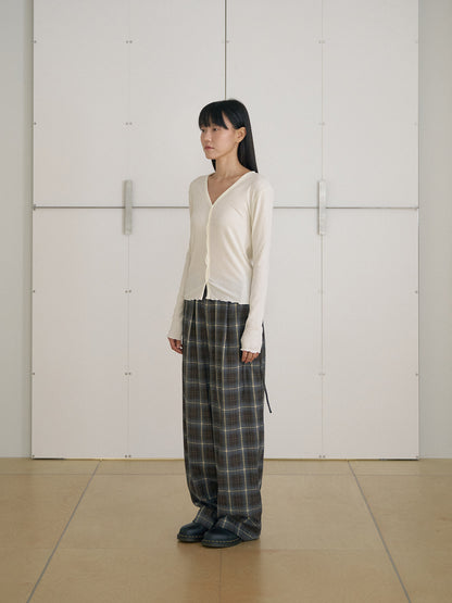 MARAN Wave V-neck Rib Cardigan - Cream 商品画像13/19