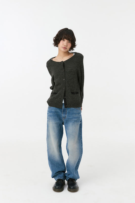 VINTAGE EMBROIDERED DENIM PANTS, BLUE
