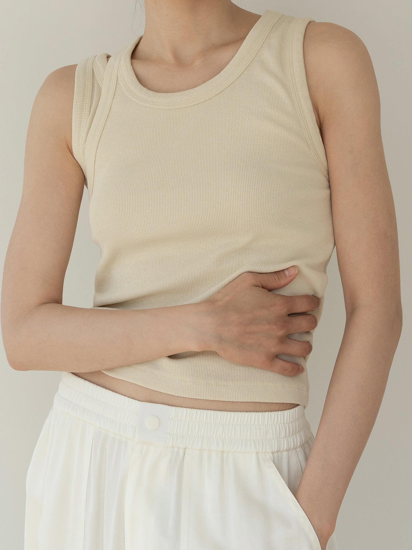 Mei Ribbed Sleeves-BEIGE