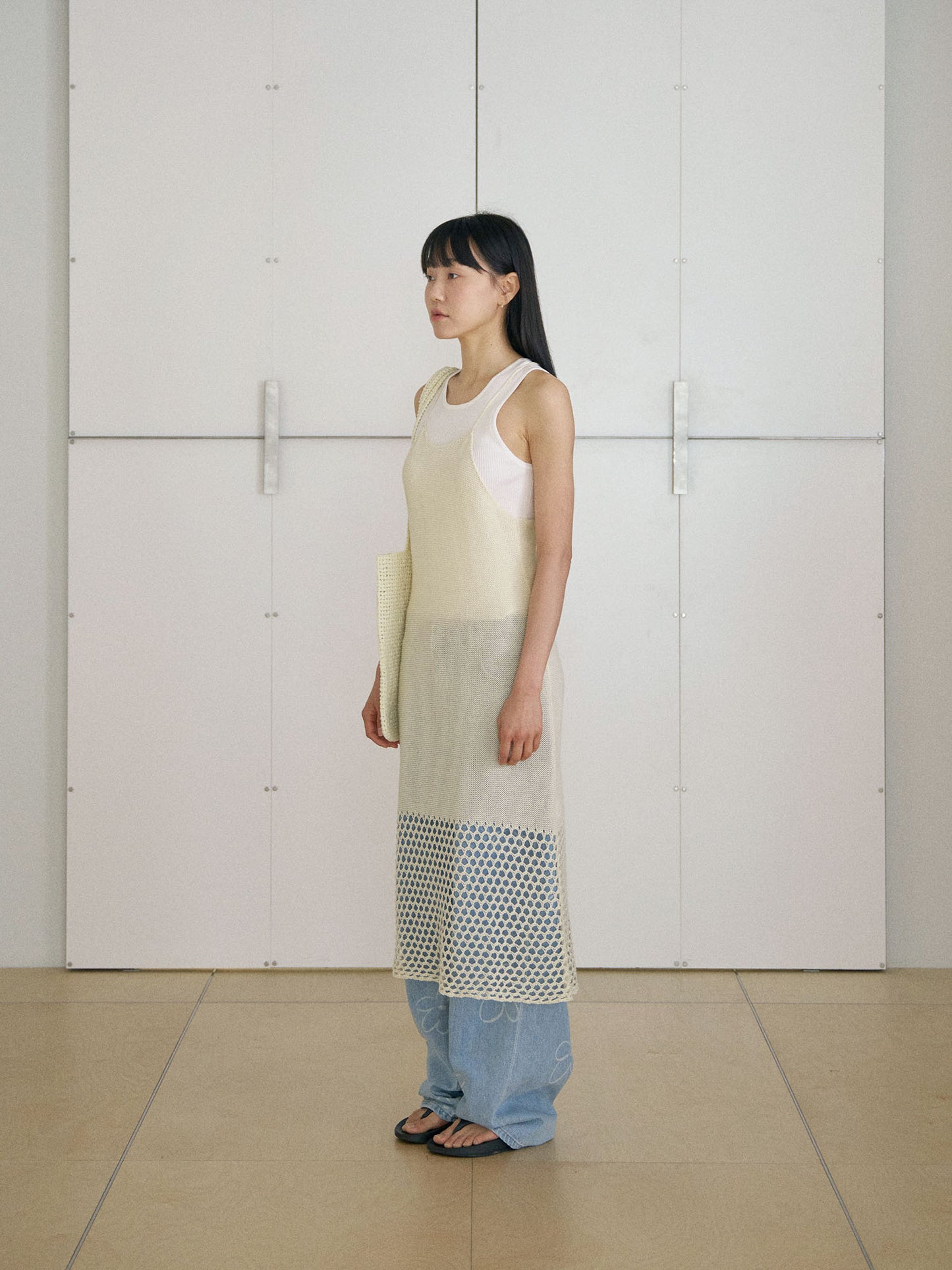 Handmade Paper Knit Bag - Ecru