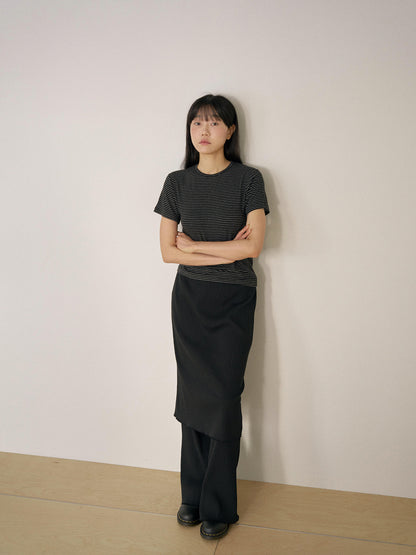 Lino Rib Skirt - Black 2