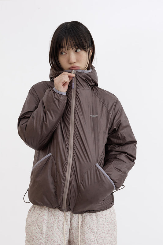 [9/28予約配送] REVERSIBLE FLORAL GRAPHIC DUCK DOWN, LIGHT PURPLE