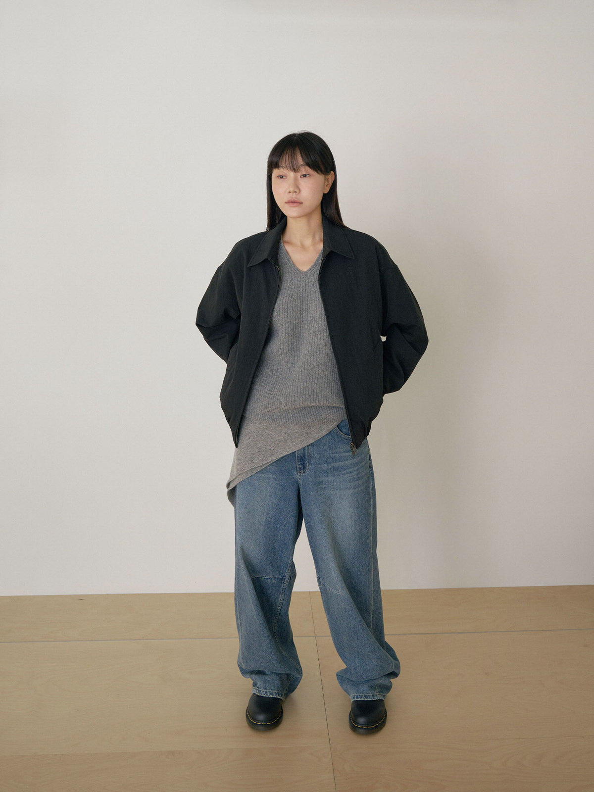 MARAN Washed Gabardine Blouson - Black 商品画像15/21