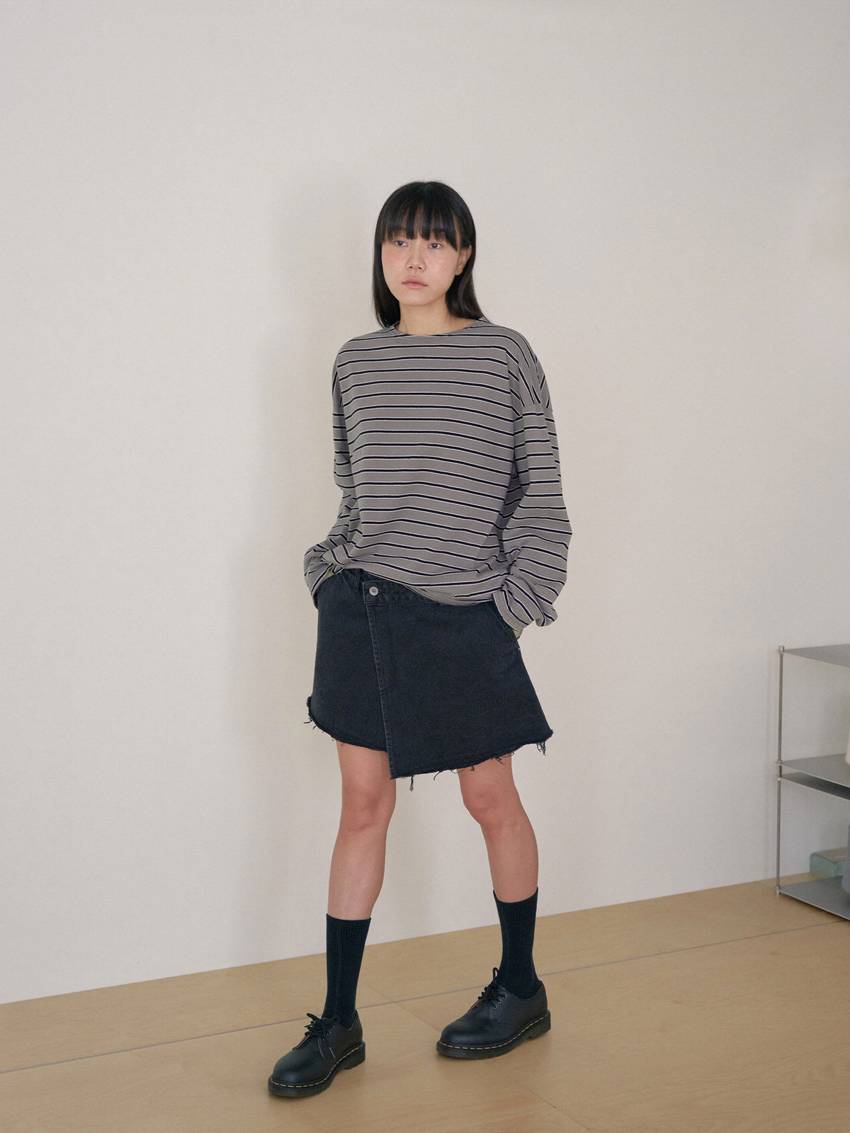 Bridge Boat Neck Long Sleeve - Charcoal 5