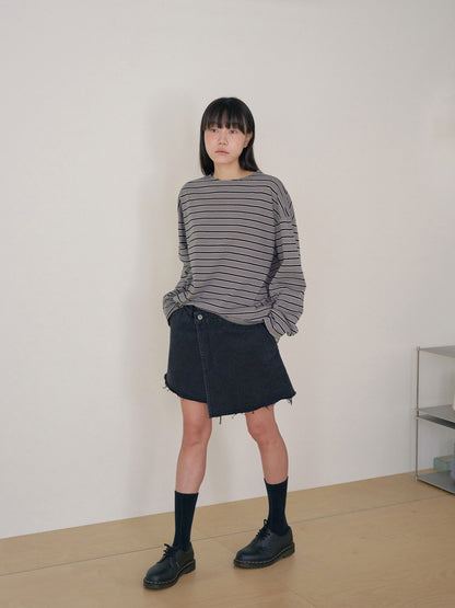 Bridge Boat Neck Long Sleeve - Charcoal 5