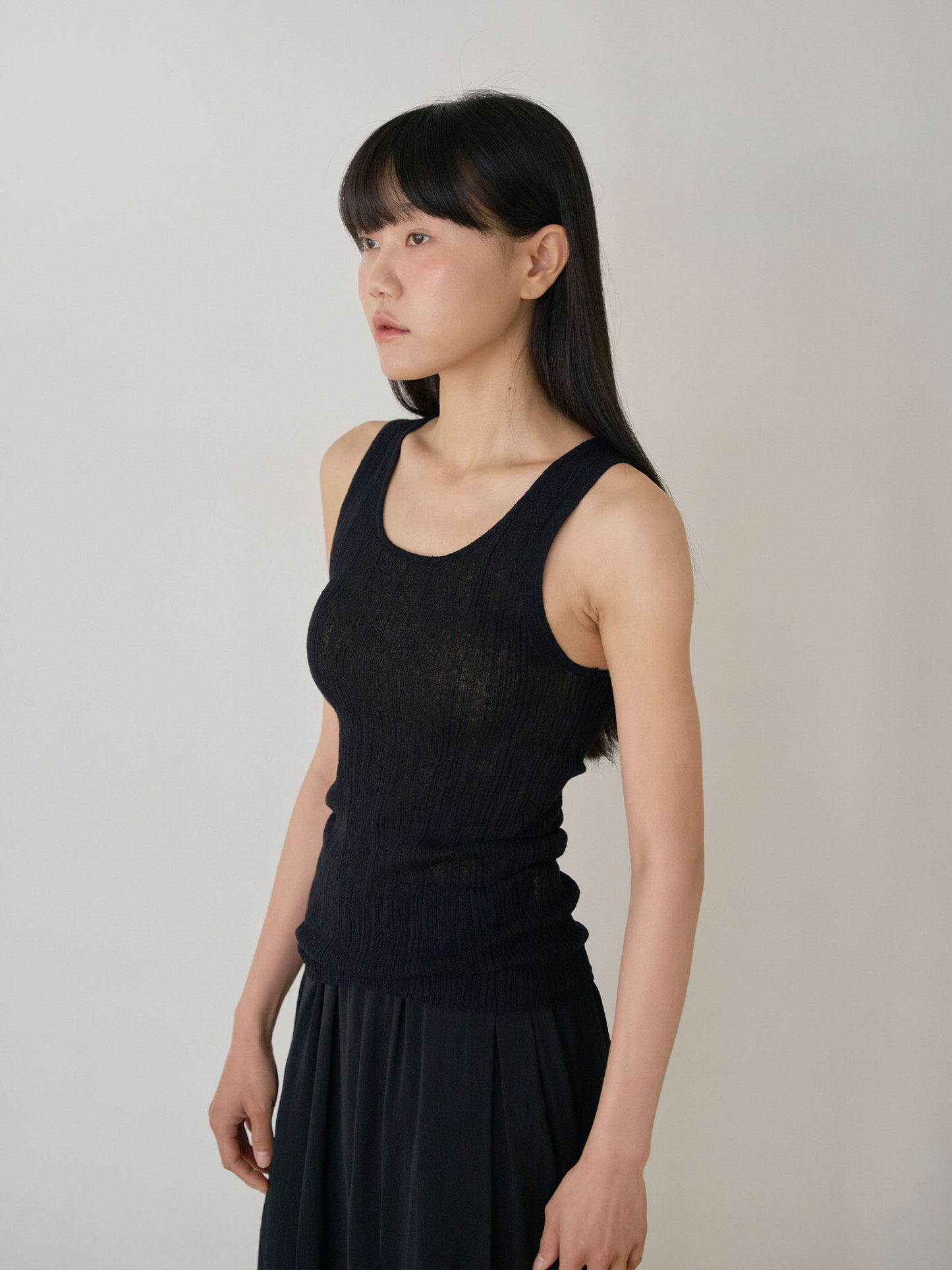 Multi Rib Sleeveless - Black