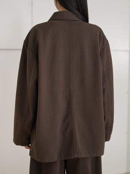 Cotton Twill Coverall Jacket - Brown 11