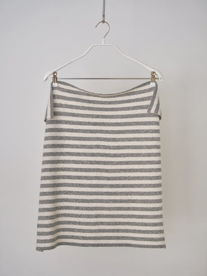 Stripe Square Scarf - Gray 10