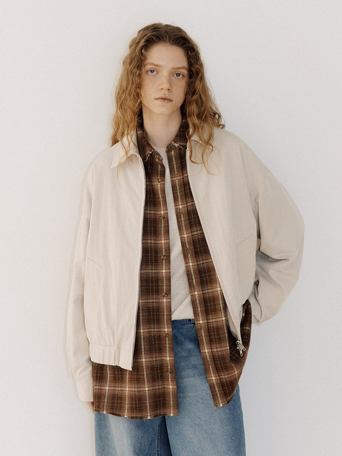 Washed Gabardine Blouson - Beige 1